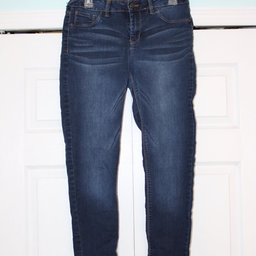 Dark Wash Skinny Jeans with Legging Material